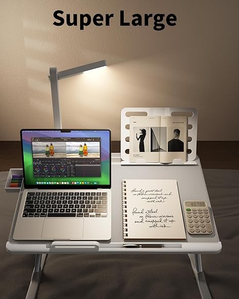 Laptop Bed Tray Desk with LED Desk Lamp