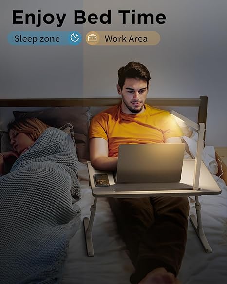 Laptop Bed Tray Desk with LED Desk Lamp