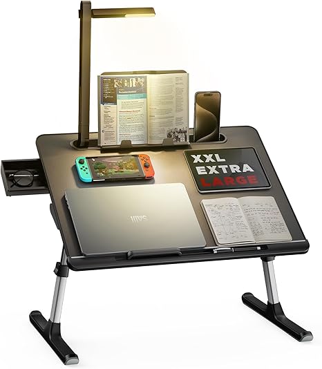 Laptop Bed Tray Desk with LED Desk Lamp