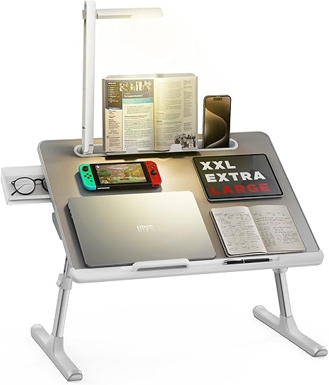 Laptop Bed Tray Desk with LED Desk Lamp