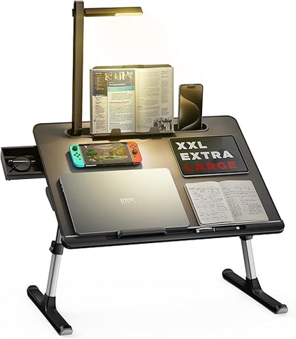 Laptop Bed Tray Desk with LED Desk Lamp